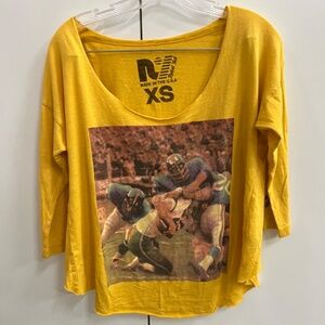 Rebel Yell- Women's Size XS- Yellow Football Tee